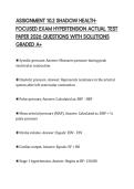 ASSIGNMENT 10&period;2 SHADOW HEALTHFOCUSED EXAM HYPERTENSION ACTUAL TEST PAPER 2026 QUESTIONS WITH SOLUTIONS GRADED A&plus;