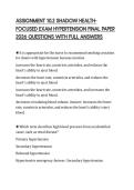ASSIGNMENT 10&period;2 SHADOW HEALTHFOCUSED EXAM HYPERTENSION FINAL PAPER 2026 QUESTIONS WITH FULL ANSWERS