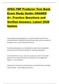 APEA FNP Predictor Test Bank  Exam Study Guide&colon; GRADED  A&plus;&period; Practice Questions and  Verified Answers&period; Latest 2026  Update 