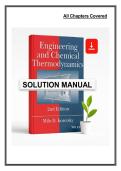 Engineering and Chemical Thermodynamics&comma; 2nd Edition&comma; by Koretsky &ndash; Complete Study Guide and Problem Solutions