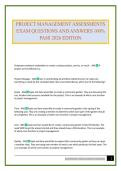 PROJECT MANAGEMENT ASSESSMENTS EXAM QUESTIONS AND ANSWERS 100&percnt; PASS 2026 EDITION