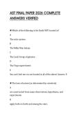 AST FINAL PAPER 2026 COMPLETE ANSWERS VERIFIED