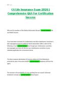 CA Life Insurance Exam 2026 &vert; Comprehensive Q&A For Certification Success
