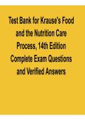 Test Bank for Krause&rsquo;s Food and the Nutrition Care Process 14th Edition 2026&sol; 2027 Complete Exam Questions and Answers with solution Exam Prep