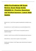 APEA Pre-Predictor NP Exam  Review&period; Exam Study Guide&colon;  GRADED A&plus;&period; Practice Questions  and Verified Answers&period; Latest 2026  Update 