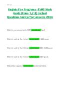 Virginia Fire Programs - EVOC Study Guide &lpar;Class 1&comma;2&comma;3&rpar; &vert; Actual Questions And Correct Answers 2026