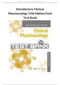 Introductory Clinical Pharmacology 12th Edition Test Bank by Ford Updated Latest Comprehensive Nursing Pharmacology Exam Preparation Resource Covering Drug Therapy Medication Safety and Clinical Application for Student Success 2026&ndash;2027&period;
