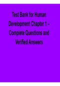 Test Bank for Human Development Chapter 1 &ndash; Complete Questions and Verified Answers 2026 Updated
