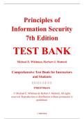 Test Bank &ndash; Principles of Information Security&comma; 7th Edition &ndash; Michael E&period; Whitman & Herbert J&period; Mattord &ndash; ISBN 9780357506431 &lpar;Full Modules 1&ndash;12 Covered&rpar;