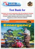 Test Bank for  Emergency Care and Transportation of the Sick and Injured Advantage  12th Edition &lpar;AAOS&rpar; &vert;&vert; ISBN&colon; 9781284246223 &vert;&vert; All Chapters 1-42  Covered&comma; Complete Questions with Correct Answers and Detailed  Rationales &vert;&vert; LATEST UPDATED VERSION 2026 -