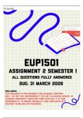 EUP1501 Assignment 2 Semester 1 Memo &vert; Due 31 March 2026