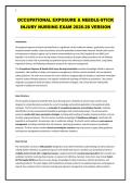 OCCUPATIONAL EXPOSURE & NEEDLE-STICK INJURY NURSING EXAM 2026-28 VERSION