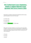 FIFA Football Agent Exam&colon; Regulations&comma; Statutes & Support Materials Actual Questions And Correct Answers 2026