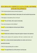 Psychology Module 12&colon; Culture&comma; Gender&comma; and Development 2026 &vert; Study Guide&comma; Practice Questions & Verified Answers