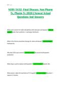 NURS 5432- Final Disease&comma; Non Pharm Tx&comma; Pharm Tx 2026 &vert; Newest Actual Questions And Answers