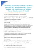 Phoenix Fire Department Recruit Study Guide Actual Exam 2026&sol;2027&colon; Questions and Verified Answers &vert; Graded A&plus; with Detailed Answers for Firefighter Success &ndash; Pass Guaranteed - A&plus; Graded