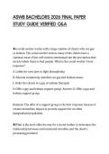 ASWB BACHELORS 2026 FINAL PAPER STUDY GUIDE VERIFIED Q&A