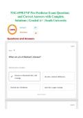 NSG 6998 FNP Pre-Predictor Exam Questions and Correct Answers with Complete Solutions &vert; Graded A&plus; &vert; South University