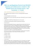 Ohio Laws and Regulations Practice Exam 2026&sol;2027&colon; Questions and Verified Answers &vert; Graded A&plus; with Detailed Answers for Licensure Success &ndash; Pass Guaranteed - A&plus; Graded