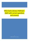 WGU Early Literacy Methods - D669 with correct questions and answers