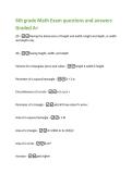 6th grade Math Exam questions and answers  Graded A&plus; 