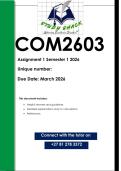 COM2603  Assignment 1 &lpar;QUALITY ANSWERS&rpar; Semester 1 2026 