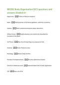BIO201 Body Organization XJC1 questions and  answers Graded A&plus; 