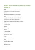 BIO201 Exam 1 Review questions and answers  Graded A&plus; 