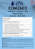COM2603 Assignment 1 &lpar;ANSWERS&rpar; Semester 1 2026 - DISTINCTION GUARANTEED