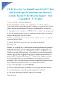 CP-FS  Test Actual Exam 2026&sol;2027&colon; Test with Latest Updated Questions and Answers &vert; Already Passed for Food Safety Success &ndash; Pass Guaranteed - A&plus; Graded