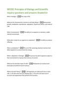 BIO201 Principles of Biology and Scientific  Inquiry questions and answers Graded A&plus; 