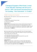 Champions Principles of Real Estate 2 Actual Exam 2026&sol;2027&colon; Questions and All Correct Answers &vert; 100&percnt; Solved and Guaranteed Success for Licensing &ndash; Pass Guaranteed - A&plus; Graded
