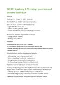 BIO 201 Anatomy & Physiology questions and  answers Graded A&plus;  Anatomy 