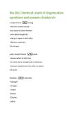 Bio 201 Chemical Levels of Organization  questions and answers Graded A&plus; 
