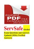 ServSafe Alcohol Exam Questions and Answers Updated &lpar;2026&rpar; &lpar;Verified Answers&rpar;