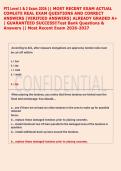 PTI Level 1 & 2 Exam 2026 &vert;&vert; MOST RECENT EXAM ACTUAL  COMLETE REAL EXAM QUESTIONS AND CORRECT  ANSWERS &lpar;VERIFIED ANSWERS&rpar; ALREADY GRADED A&plus;  &vert; GUARANTEED SUCCESS&excl;&excl;Test Bank Questions &  Answers &vert;&vert; Most Recent Exam 2026-2027  