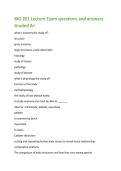 BIO 201 Lecture Exam questions and answers  Graded A&plus; 