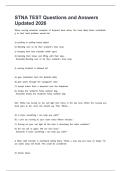 STNA TEST Questions and Answers Updated 2026