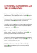H411 MIDTERM EXAM QUESTIONS AND 100&percnt; CORRECT ANSWERS