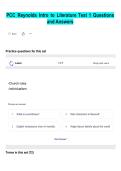 PCC Reynolds Intro to Literature Test 1 Questions  and Answers