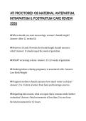 ATI PROCTORED OB MATERNAL ANTEPARTUM&comma; INTRAPARTUM & POSTPARTUM CARE REVIEW 2026