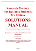 Solutions Manual &ndash; Research Methods for Business Students&comma; 8th Edition &ndash; Mark NK Saunders&comma; Philip Lewis&comma; & Adrian Thornhill &ndash; ISBN 9781292208787 &lpar;Full Chapters 1&ndash;14 Covered&rpar;