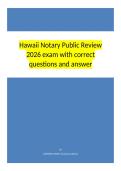 Hawaii Notary Public Review 2026 exam with correct questions and answers
