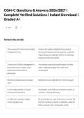 CQM-C Questions & Answers 2026&sol;2027 &vert; Complete Verified Solutions &vert; Instant Download &vert; Graded A&plus;