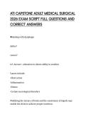 ATI CAPSTONE ADULT MEDICAL SURGICAL 2026 EXAM SCRIPT FULL QUESTIONS AND CORRECT ANSWERS