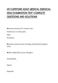 ATI CAPSTONE ADULT MEDICAL SURGICAL 2026 EXAMINATION TEST COMPLETE QUESTIONS AND SOLUTIONS
