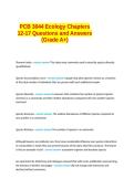 PCB 3044 Ecology Chapters 12-17 Questions and Answers &lpar;Grade A&plus;&rpar;