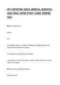 ATI CAPSTONE ADULT MEDICAL SURGICAL 2026 FINAL PAPER STUDY GUIDE VERIFIED Q&A