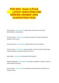 PCB 3044 Exam 4 Final LATEST QUESTIONS AND VERIFIED ANSWER 100- GUARANTEED PASS&period;