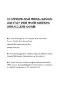 ATI CAPSTONE ADULT MEDICAL SURGICAL 2026 STUDY SHEET MASTER QUESTIONS WITH ACCURATE ANSWER